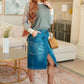 Always Be There Cargo Denim Skirt