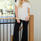 August High Rise Wide Leg Crop Jeans in Black