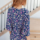 Dearest Dreamer Peplum Top in Navy Floral
