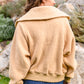 Don't Stress Oversized Collar Sherpa Jacket In Taupe
