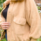Don't Stress Oversized Collar Sherpa Jacket In Taupe