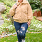 Don't Stress Oversized Collar Sherpa Jacket In Taupe