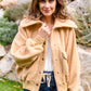 Don't Stress Oversized Collar Sherpa Jacket In Taupe