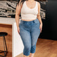 Emily High Rise Cool Denim Pull On Capri Jeans