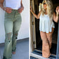 PREORDER: Blakeley Distressed Jeans In Olive and Camel