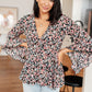 Have It All Angel Sleeve Top in Black Floral