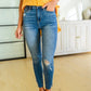 Hi-waisted Dandelion Embroidery Skinny
