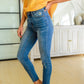 Hi-waisted Dandelion Embroidery Skinny
