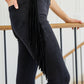 Hilary Side Fringe Skinny Jegging In Black