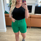Jenna High Rise Control Top Cuffed Shorts in Green