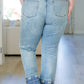 Miranda High Rise Plaid Cuff Vintage Straight Jeans