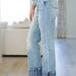 Miranda High Rise Plaid Cuff Vintage Straight Jeans
