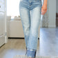 Miranda High Rise Plaid Cuff Vintage Straight Jeans