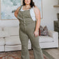 Olivia Control Top Release Hem Overalls in Olive