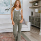 Olivia Control Top Release Hem Overalls in Olive