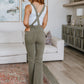 Olivia Control Top Release Hem Overalls in Olive