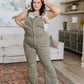 Olivia Control Top Release Hem Overalls in Olive