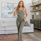 Olivia Control Top Release Hem Overalls in Olive