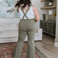 Olivia Control Top Release Hem Overalls in Olive