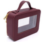 PU Leather Travel Cosmetic Case in Wine
