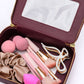 PU Leather Travel Cosmetic Case in Wine