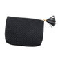 Quilted Travel Zip Pouch in Black