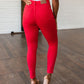 Ruby High Rise Control Top Garment Dyed Skinny Jeans in Red