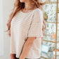 Textured Boxy Top in Taupe