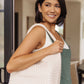 Woven and Worn Tote in Ivory