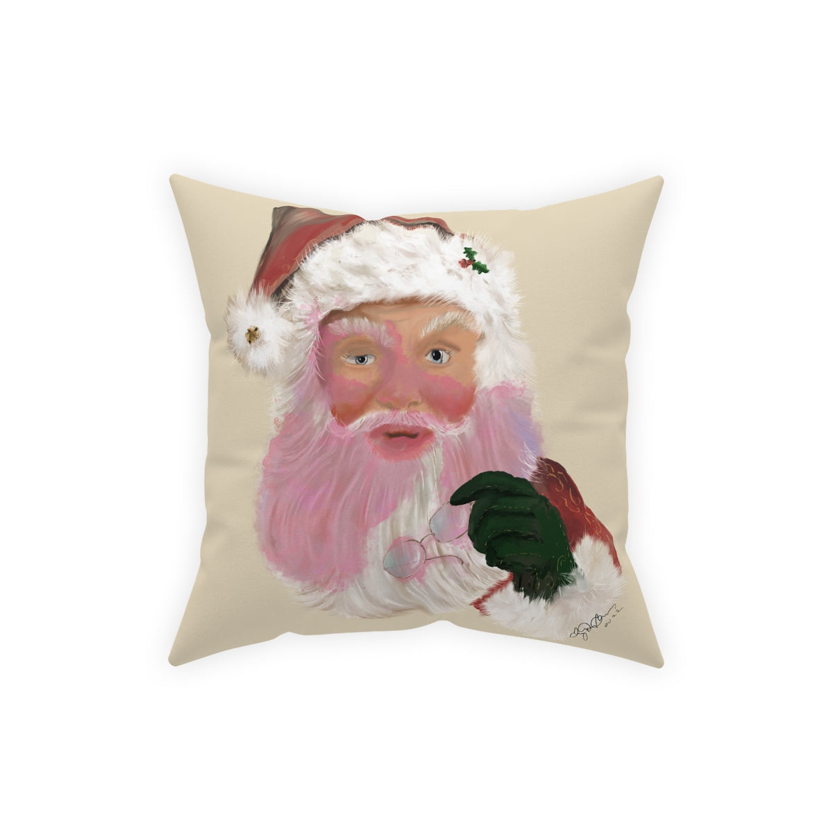 Santa bubble gum Broadcloth Pillow