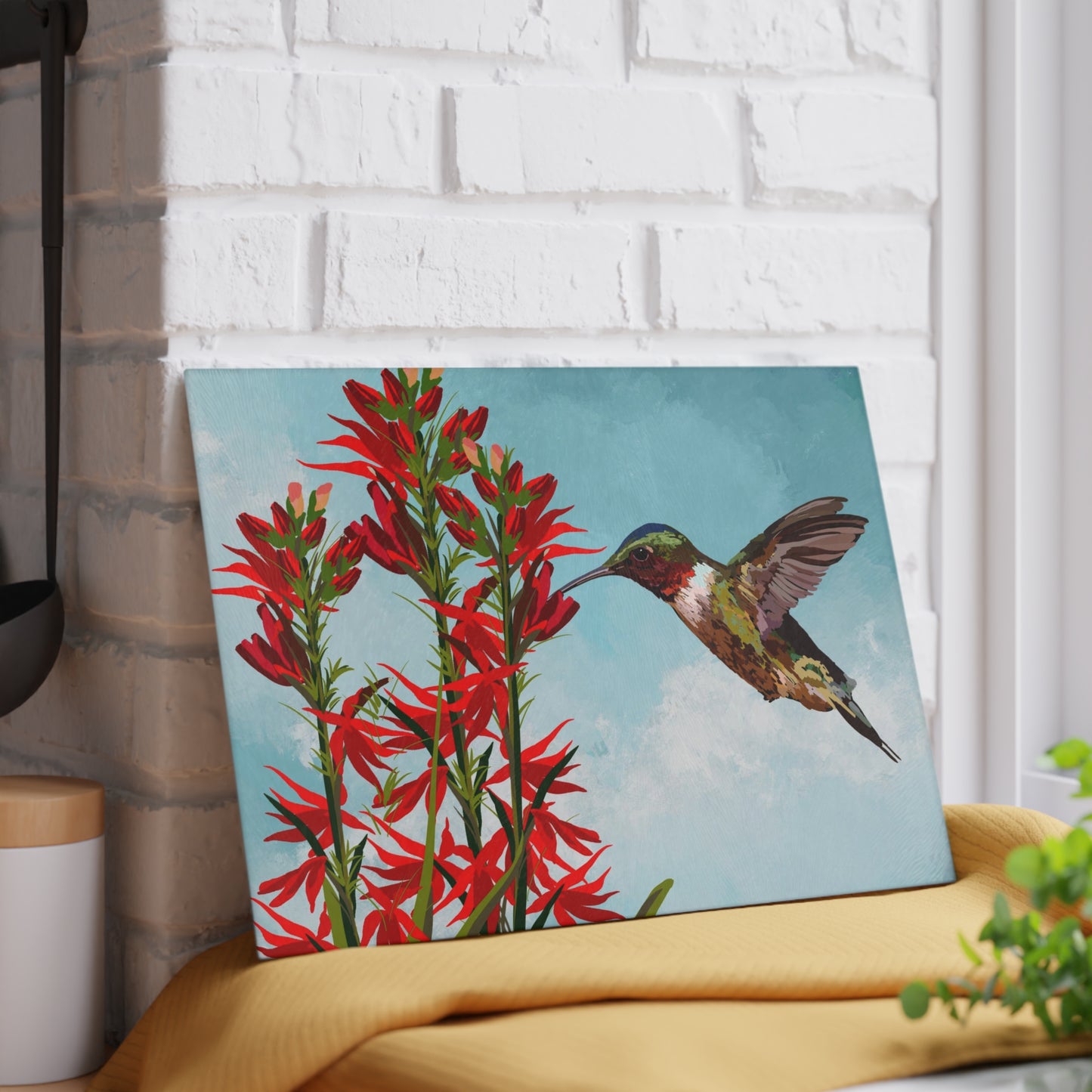 Hummingbird Glass Cutting Board