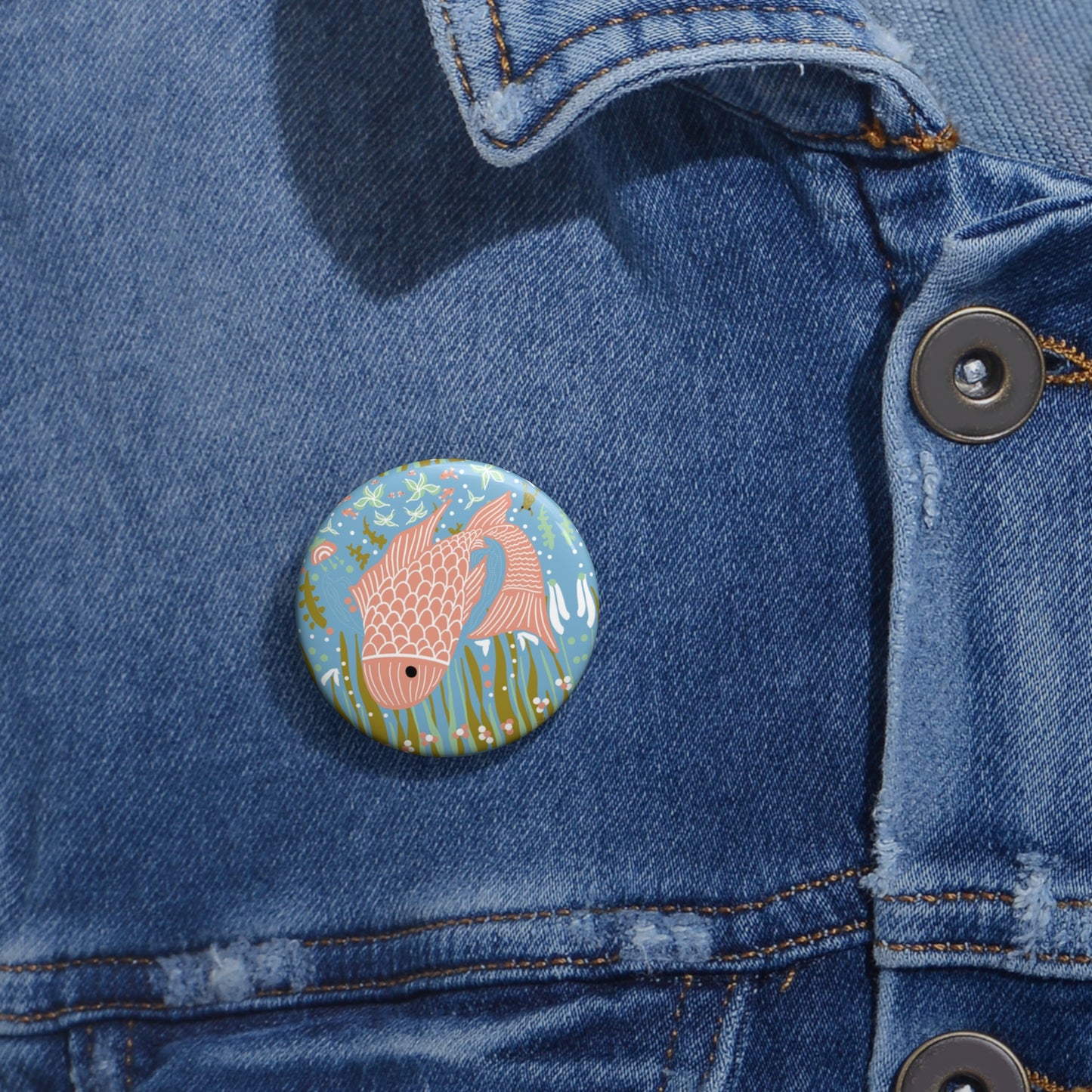 Fish Custom Pin Buttons