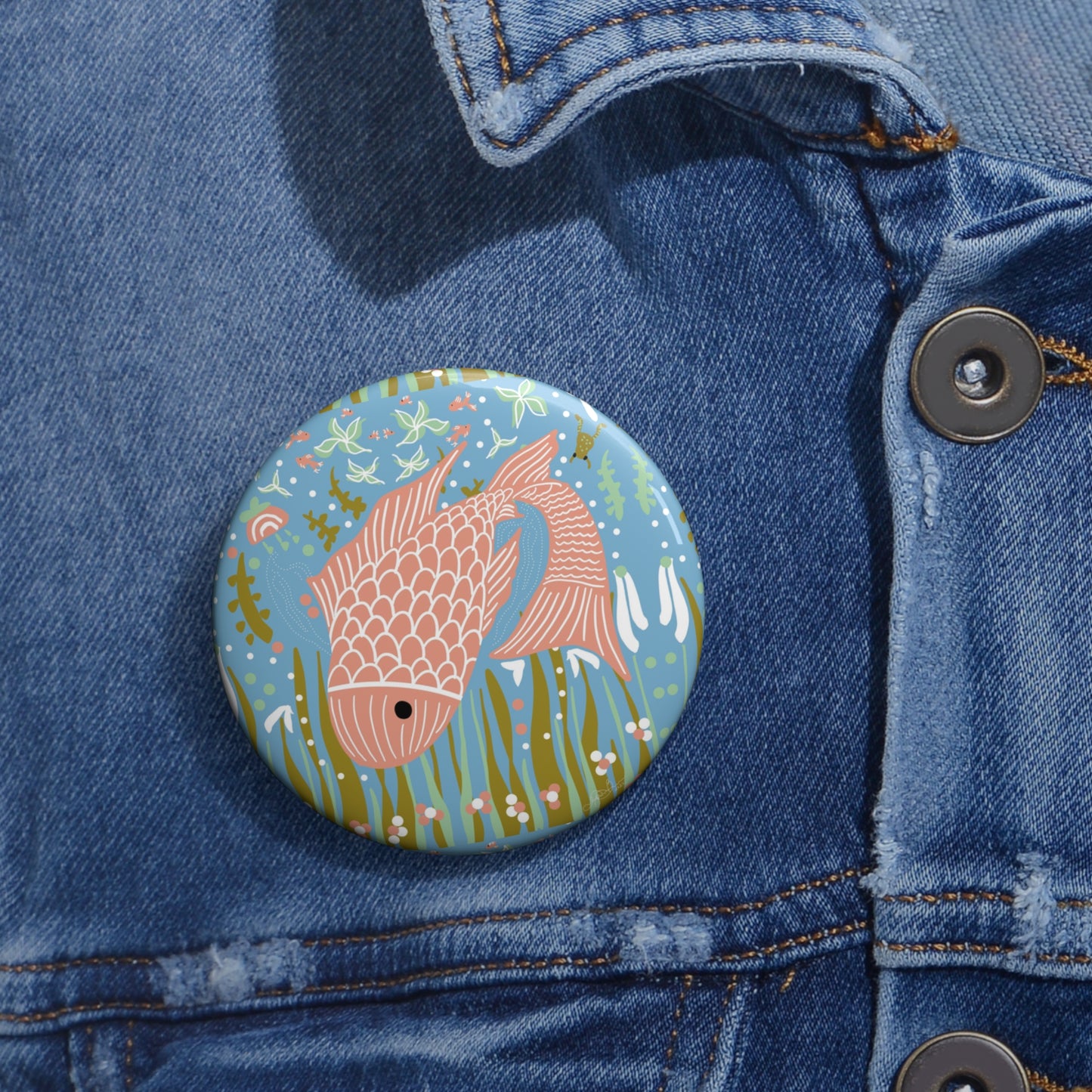 Fish Custom Pin Buttons