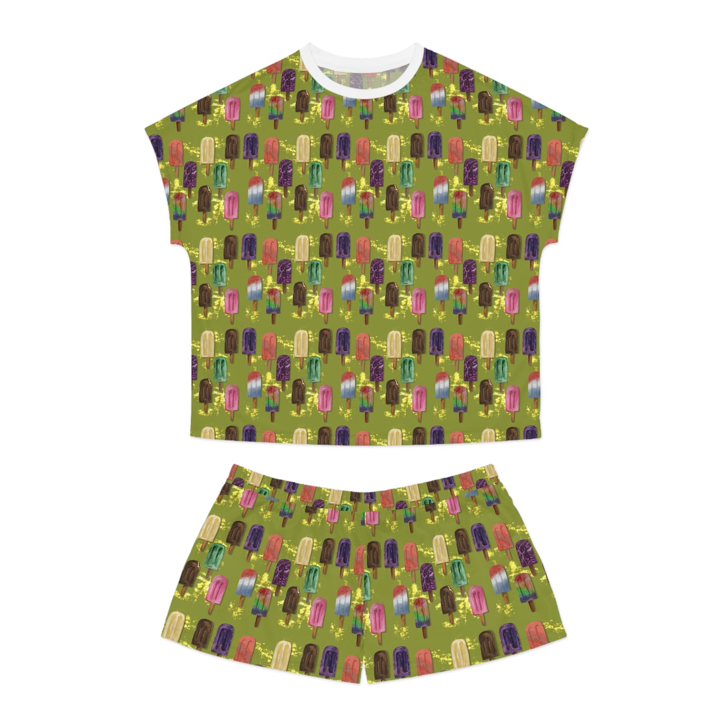 Summer treat - green Women's Short Pajama Set (AOP)