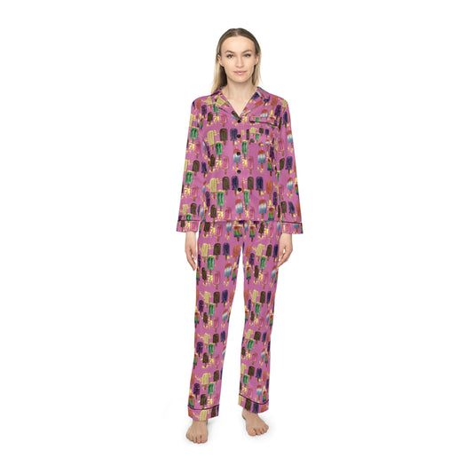 Summer Treat - light pink Women's Satin Pajamas (AOP)