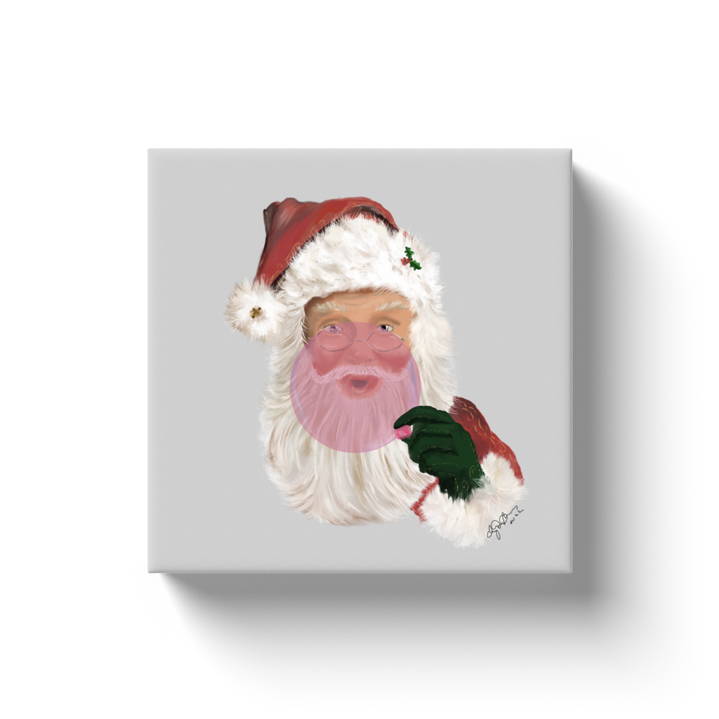 Santa bubble on white Canvas Wraps