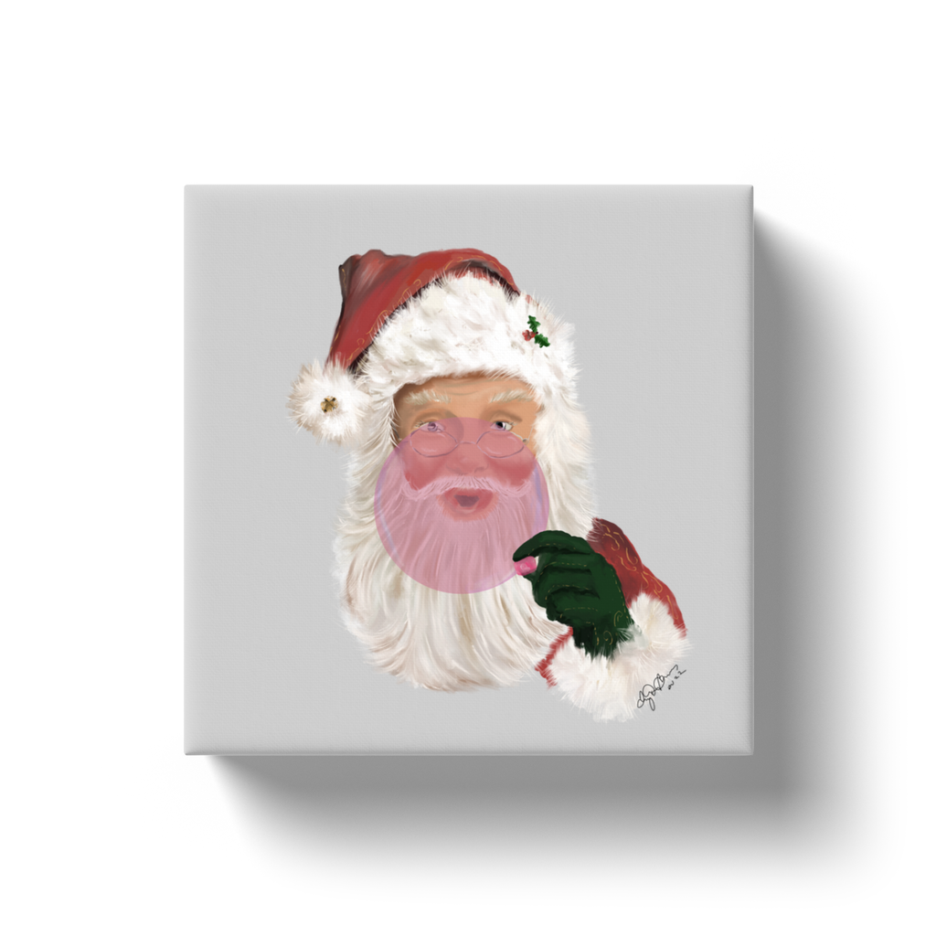 Santa bubble on white Canvas Wraps