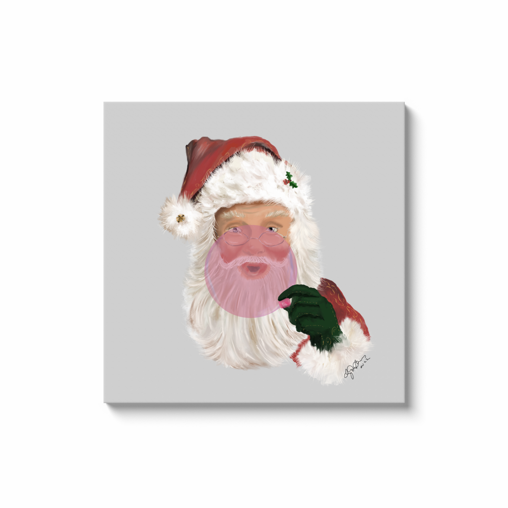 Santa bubble on white Canvas Wraps