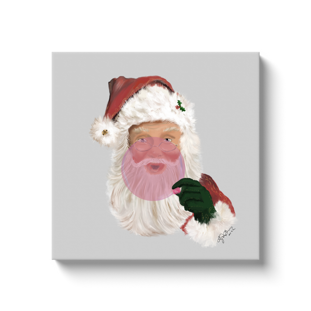 Santa bubble on white Canvas Wraps