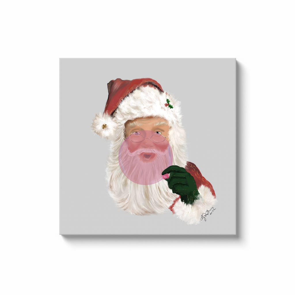 Santa bubble on white Canvas Wraps