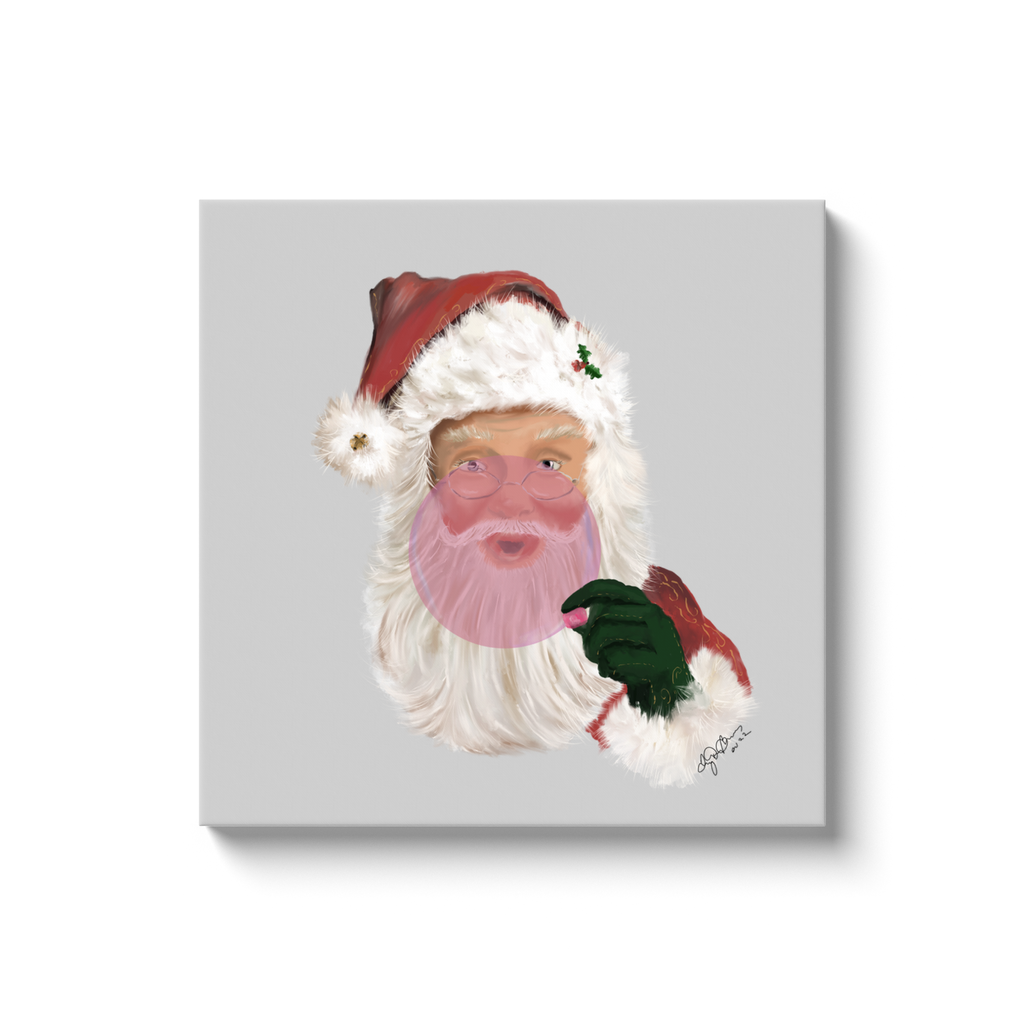 Santa bubble on white Canvas Wraps