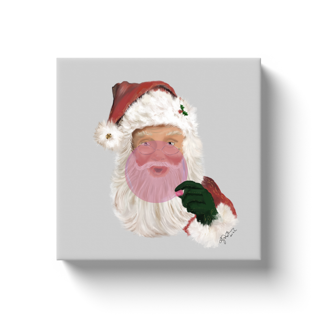 Santa bubble on white Canvas Wraps