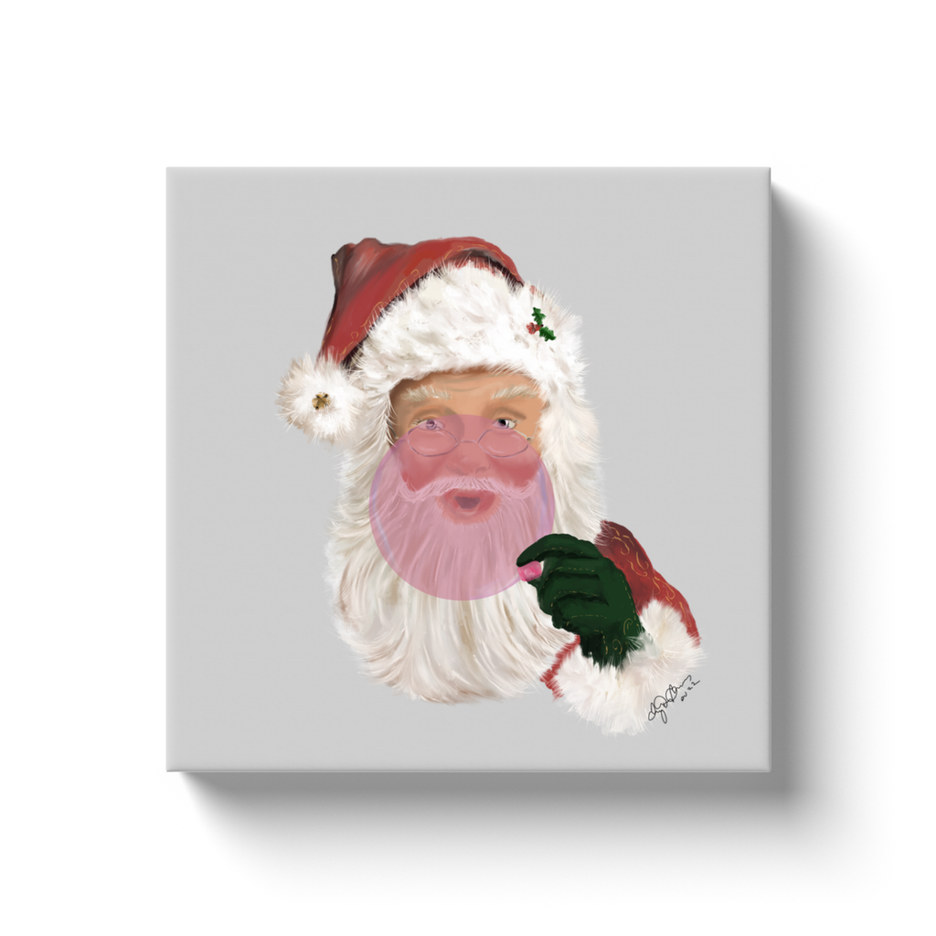 Santa bubble on white Canvas Wraps